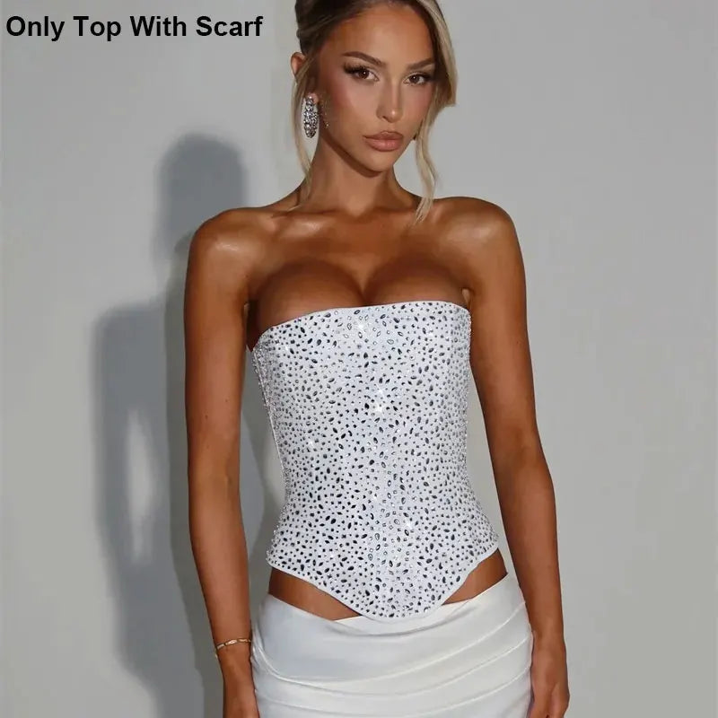 Saten Set With Sparkle Top