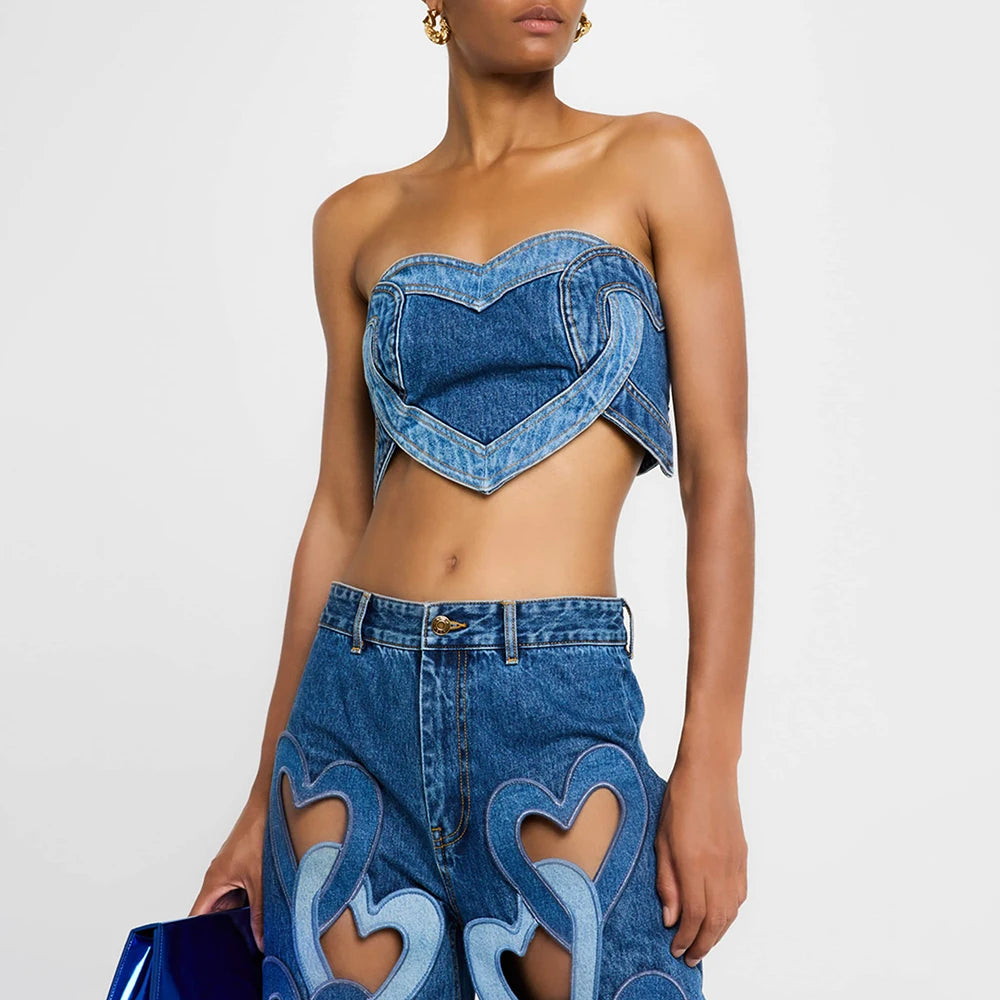 Two Piece set denim top and jeans