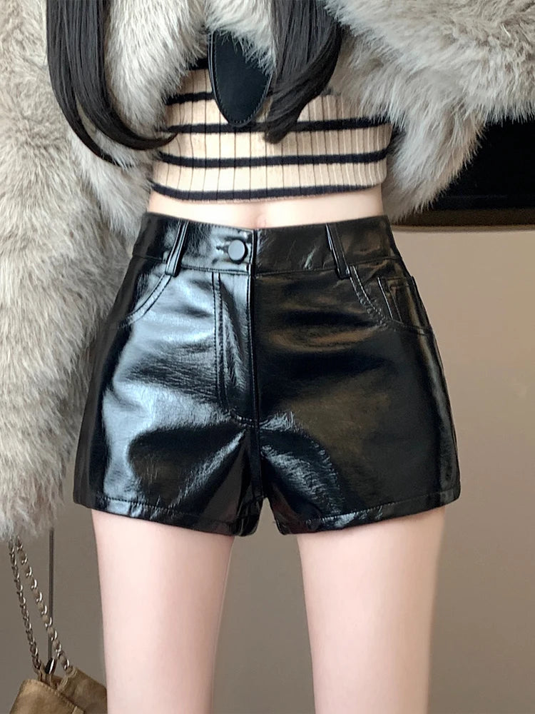 Pu Leather Shorts